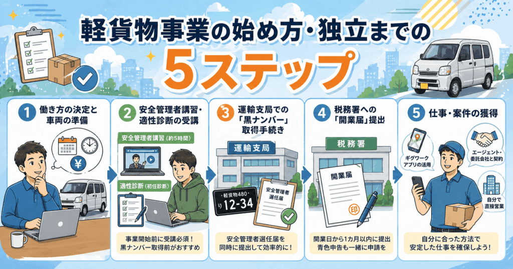 軽貨物事業の始め方・独立までの5ステップ