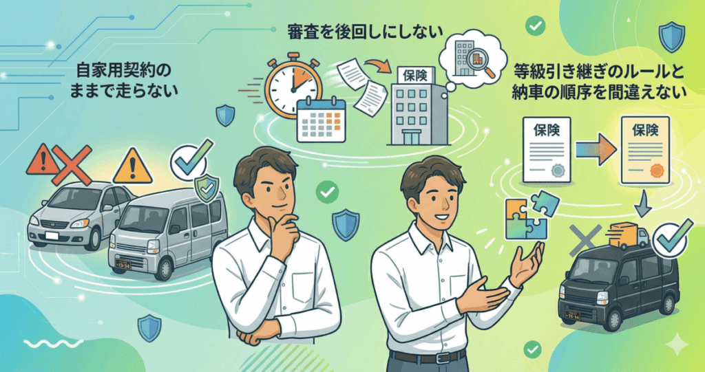 黒ナンバーの保険手続きで失敗しないための注意点
