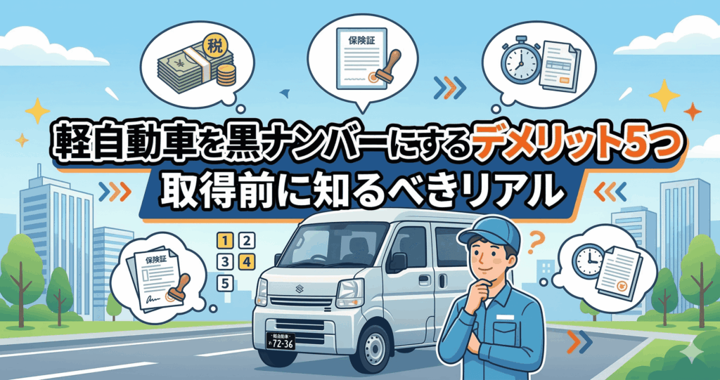 軽自動車を黒ナンバーにするデメリット5つ|取得前に知るべきリアル