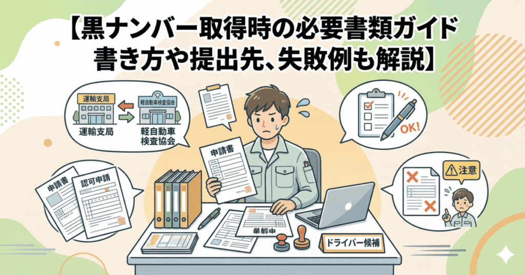 黒ナンバー取得時の必要書類ガイド|書き方や提出先、失敗例も解説