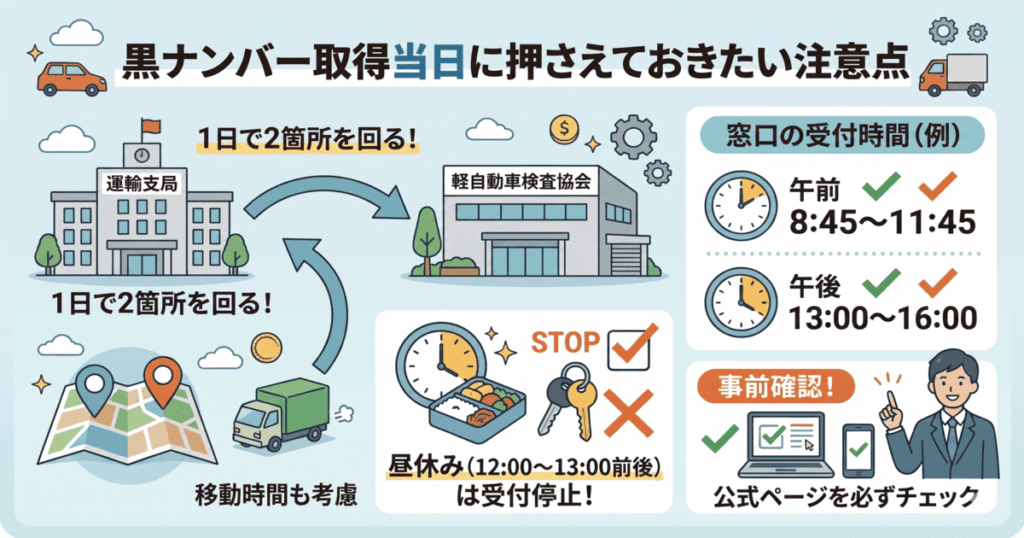 黒ナンバー取得当日に押さえておきたい注意点