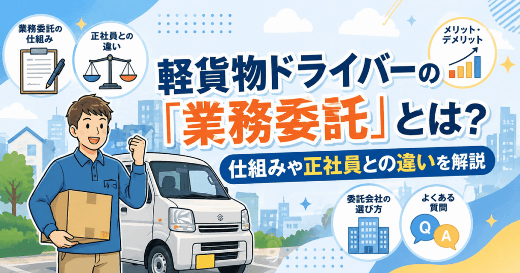 軽貨物ドライバーの「業務委託」とは？仕組みや正社員との違いを解説