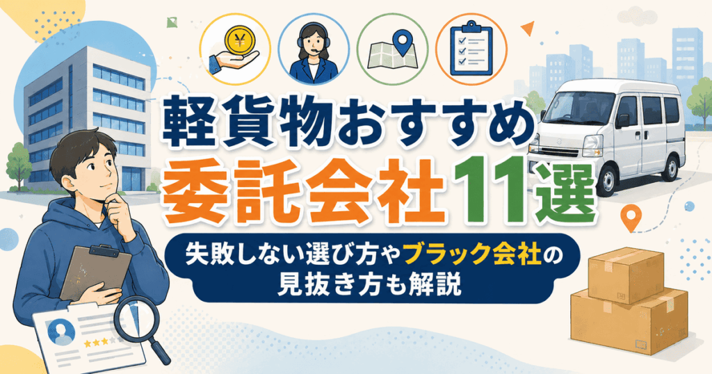 軽貨物おすすめ委託会社11選｜失敗しない選び方やブラック会社の見抜き方も解説