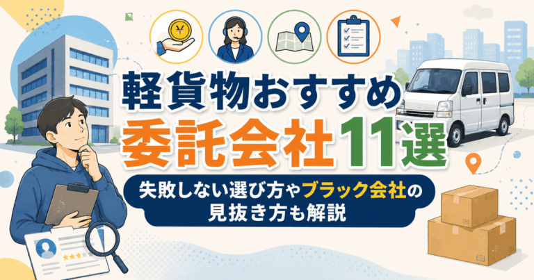 軽貨物おすすめ委託会社11選｜失敗しない選び方やブラック会社の見抜き方も解説