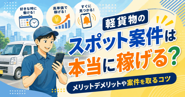 軽貨物のスポット案件は本当に稼げる？メリットデメリットや案件を取るコツ