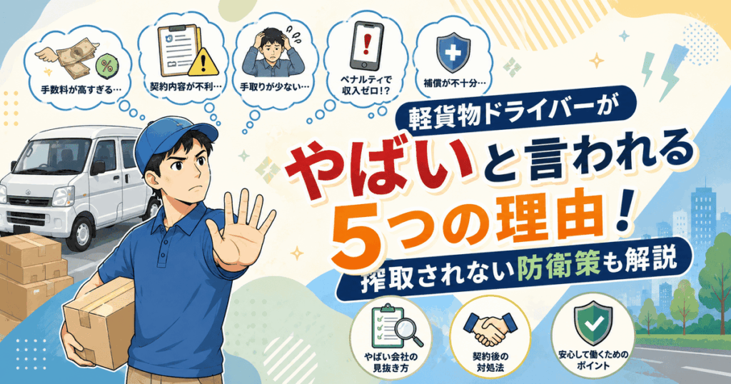 軽貨物ドライバーがやばいと言われる5つの理由！
