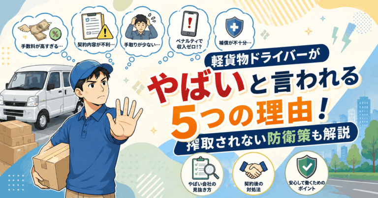 軽貨物ドライバーがやばいと言われる5つの理由！