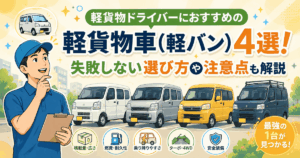 軽貨物ドライバーにおすすめの軽貨物車（軽バン）4選！失敗しない選び方や注意点も解説