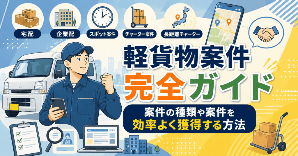 軽貨物案件完全ガイド｜案件の種類や自分にあった案件の探し方を徹底解説