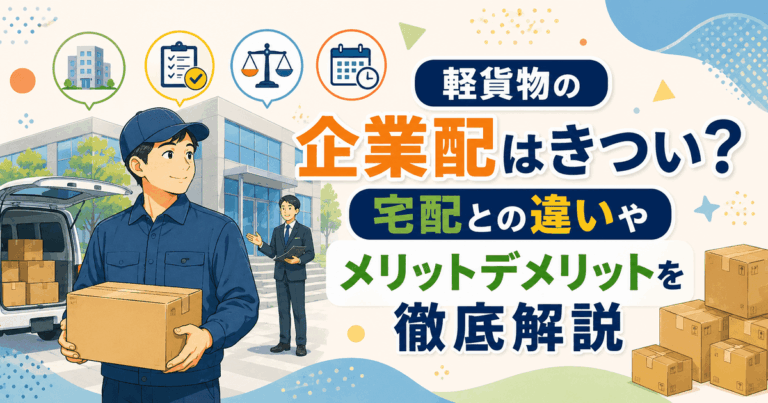 軽貨物の企業配はきつい？宅配との違いやメリットデメリットを徹底解説