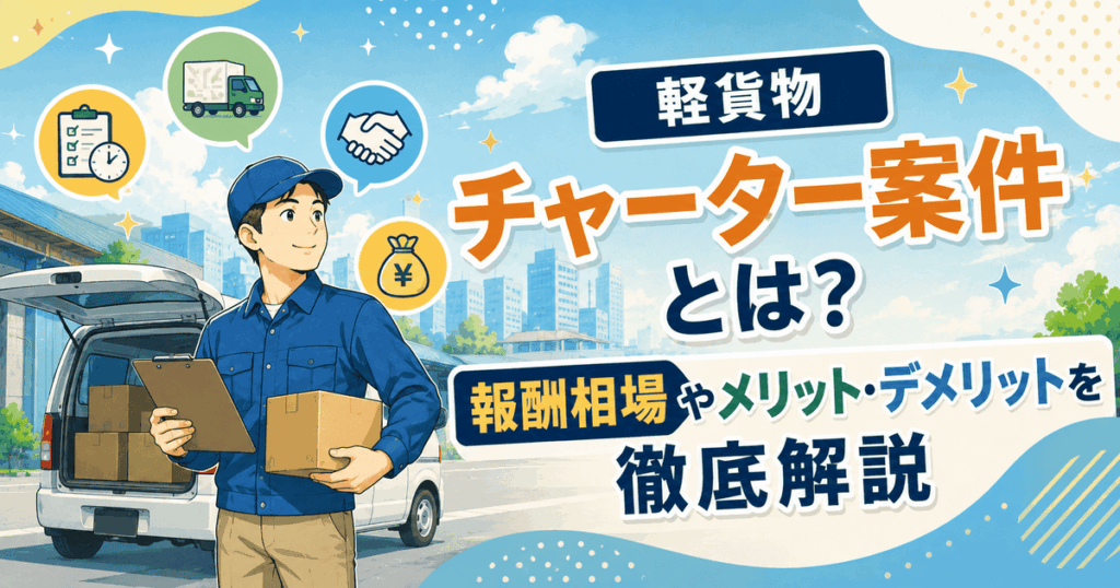 軽貨物チャーター案件とは？報酬相場やメリット・デメリットを徹底解説