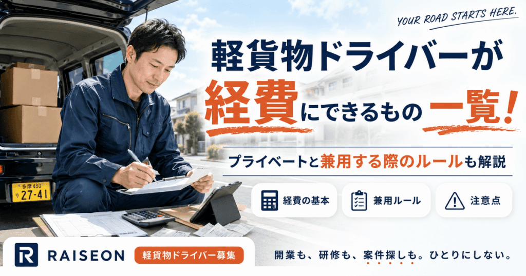 軽貨物ドライバーが経費にできるもの一覧！プライベートと兼用する際のルールも解説