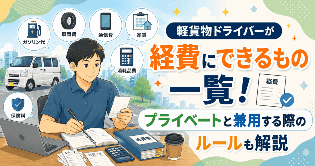 軽貨物ドライバーが経費にできるもの一覧！プライベートと兼用する際のルールも解説