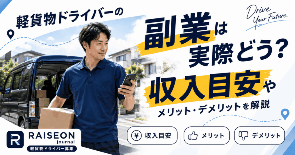 軽貨物ドライバーの副業は実際どう？収入目安やメリットデメリットを解説