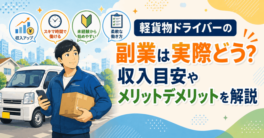 軽貨物ドライバーの副業は実際どう？収入目安やメリットデメリットを解説