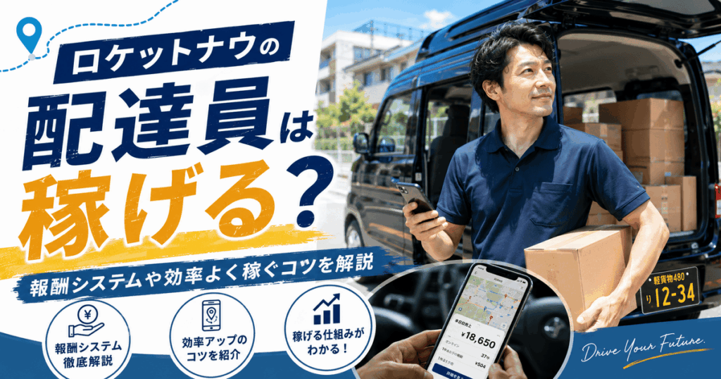 ロケットナウの配達員は稼げる？報酬システムや効率よく稼ぐコツを解説