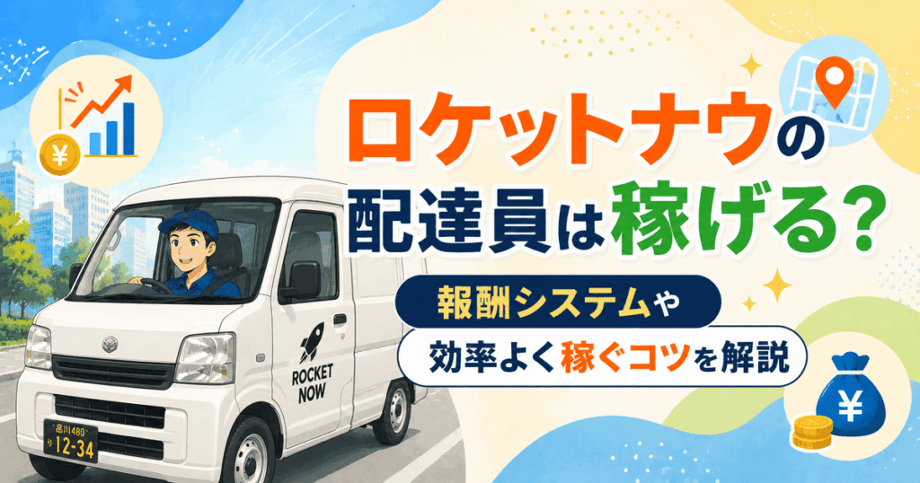 ロケットナウの配達員は稼げる？報酬システムや効率よく稼ぐコツを解説