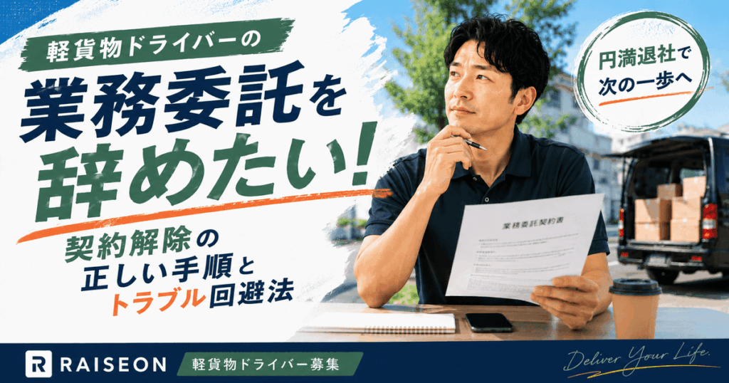 軽貨物の業務委託を辞めたい！契約解除の正しい手順とトラブル回避法