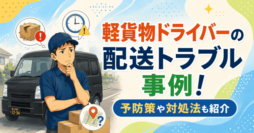 軽貨物ドライバーの配送トラブル事例！予防策や対処法も紹介